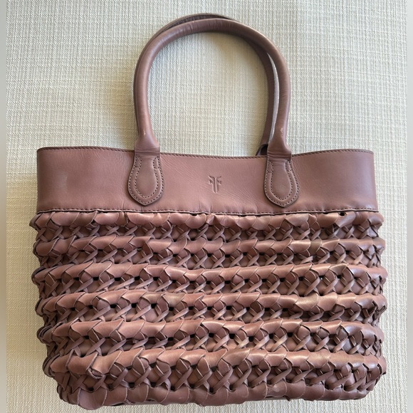 Frye Lilac Woven Leather Tote Brand New - Picture 1 of 9